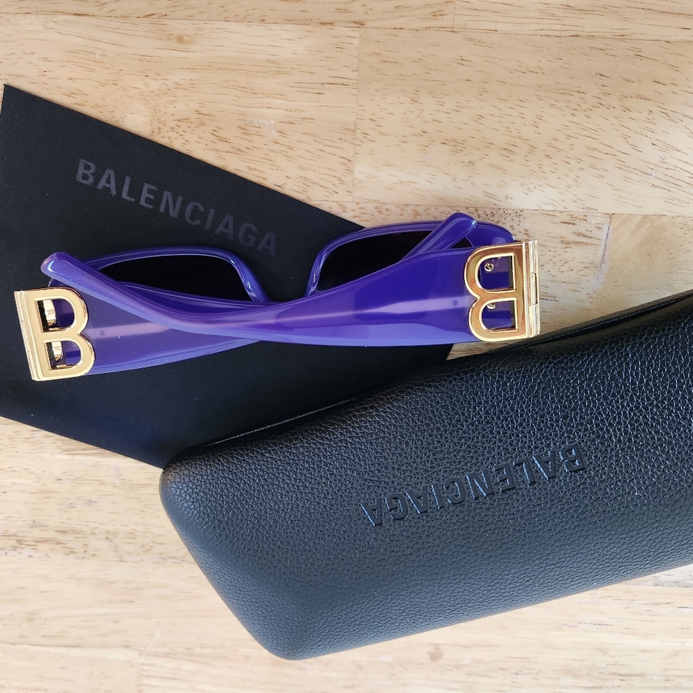 Balenciaga Sunglasses Purple and Gold